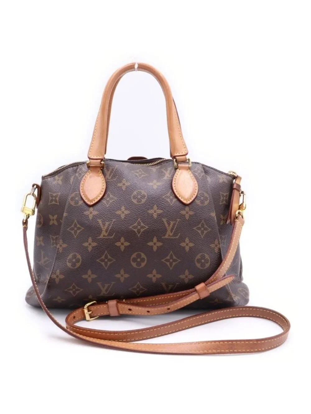Louis Vuitton Monogram Rivoli MM 2-Way Shoulder Bag Brown Leather Gold
